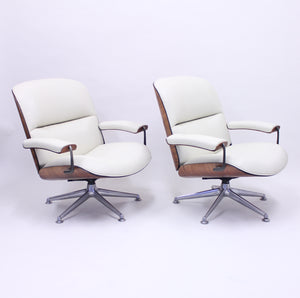 Ico & Luisa Parisi, pair of swivel lounge chairs for MIM, 1950s