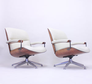Ico & Luisa Parisi, pair of swivel lounge chairs for MIM, 1950s