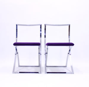 Marcello Cuneo, pair of Luisa chairs for Mobel Italia, 1970s