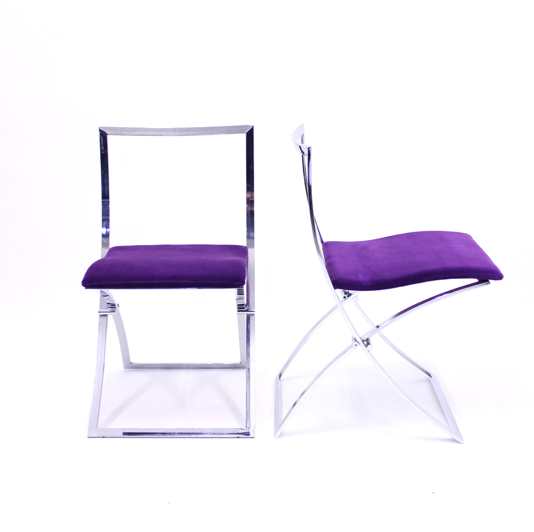 Marcello Cuneo, pair of Luisa chairs for Mobel Italia, 1970s