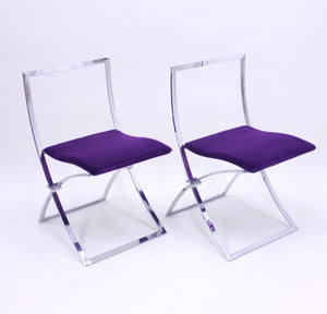 Marcello Cuneo, pair of Luisa chairs for Mobel Italia, 1970s