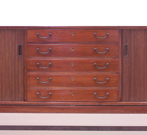 Ole Wanscher mahogany sideboard, A.J. Iversen, 1940s