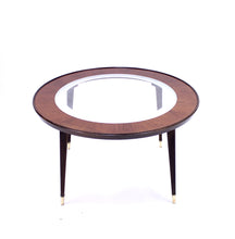 Load image into Gallery viewer, Mid-century Scandinavian glass and rosewood coffee table, ca 1950s