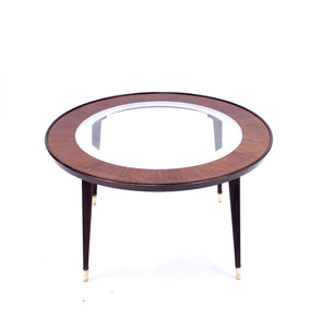 Mid-century Scandinavian glass and rosewood coffee table, ca 1950s