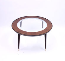 Load image into Gallery viewer, Mid-century Scandinavian glass and rosewood coffee table, ca 1950s