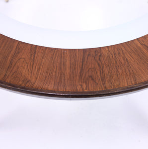 Mid-century Scandinavian glass and rosewood coffee table, ca 1950s