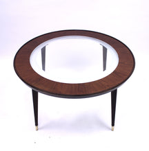 Load image into Gallery viewer, Mid-century Scandinavian glass and rosewood coffee table, ca 1950s