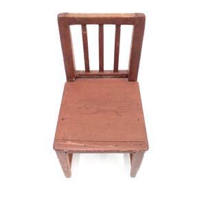 Antique Swedish rustic pine child chair, mid 19th century