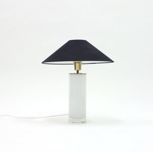 Opaline glass and brass table lamp, FAB, 1960s