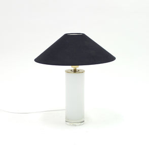 Opaline glass and brass table lamp, FAB, 1960s