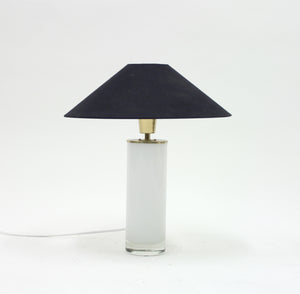 Opaline glass and brass table lamp, FAB, 1960s