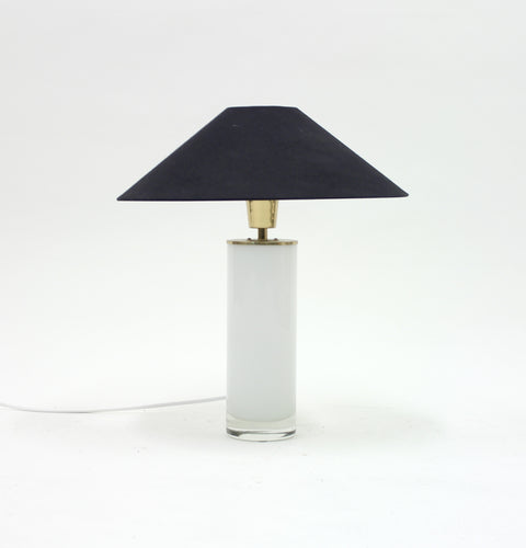 Opaline glass and brass table lamp, FAB, 1960s