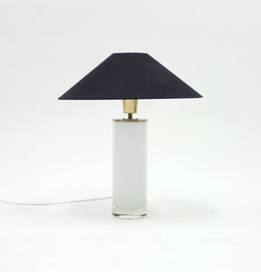 Opaline glass and brass table lamp, FAB, 1960s