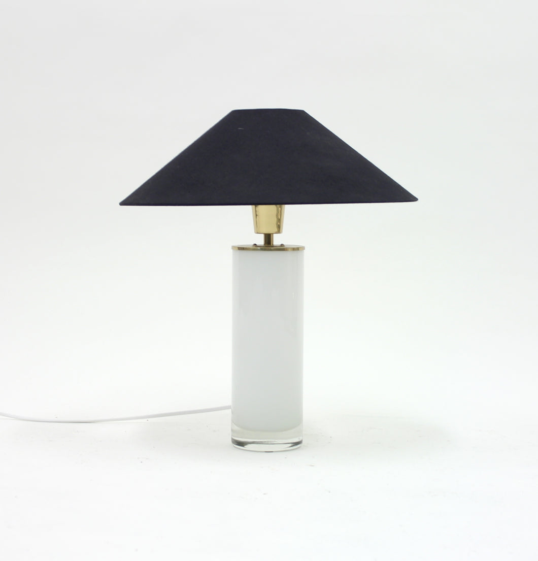 Opaline glass and brass table lamp, FAB, 1960s