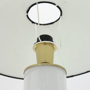 Opaline glass and brass table lamp, FAB, 1960s
