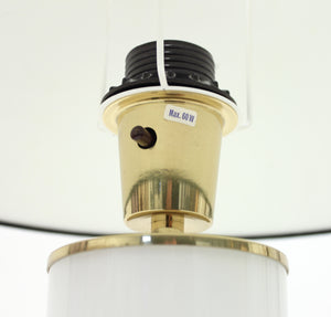 Opaline glass and brass table lamp, FAB, 1960s