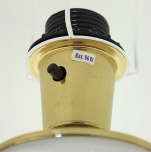 Opaline glass and brass table lamp, FAB, 1960s