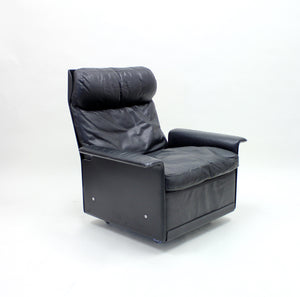 Dieter Rams, black leather lounge chair model 620, Vitsœ, 1970s