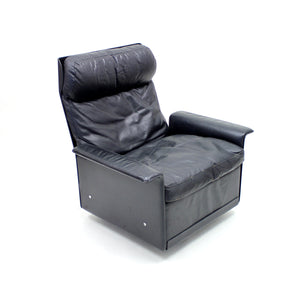 Dieter Rams, black leather lounge chair model 620, Vitsœ, 1970s