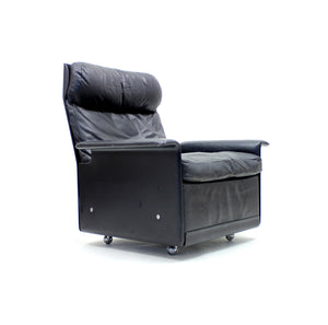 Dieter Rams, black leather lounge chair model 620, Vitsœ, 1970s