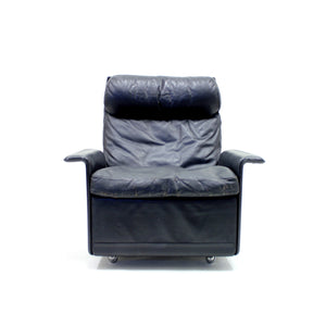 Dieter Rams, black leather lounge chair model 620, Vitsœ, 1970s