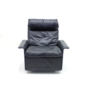 Dieter Rams, black leather lounge chair model 620, Vitsœ, 1970s