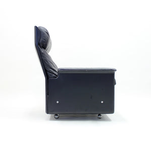 Dieter Rams, black leather lounge chair model 620, Vitsœ, 1970s
