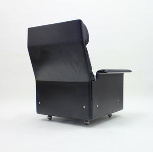 Dieter Rams, black leather lounge chair model 620, Vitsœ, 1970s