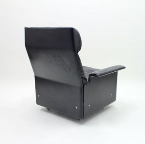 Dieter Rams, black leather lounge chair model 620, Vitsœ, 1970s