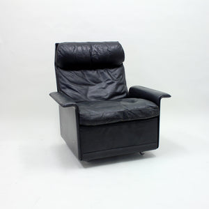 Dieter Rams, black leather lounge chair model 620, Vitsœ, 1970s