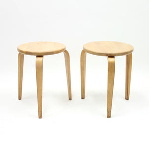 G.A. Berg, pair of birch stools, 1940s