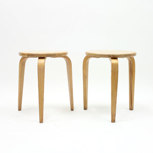 G.A. Berg, pair of birch stools, 1940s