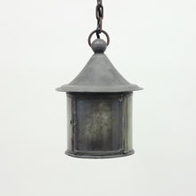 Load image into Gallery viewer, Arts &amp; Crafts iron and glass lantern, early 20th century