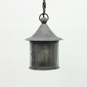 Arts & Crafts iron and glass lantern, early 20th century