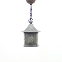 Load image into Gallery viewer, Arts &amp; Crafts iron and glass lantern, early 20th century