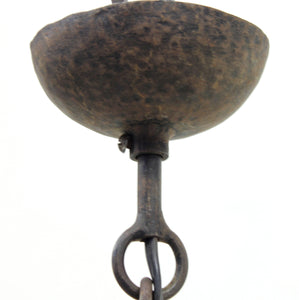 Arts & Crafts iron and glass lantern, early 20th century