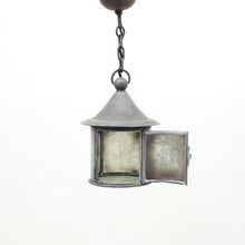 Load image into Gallery viewer, Arts &amp; Crafts iron and glass lantern, early 20th century