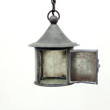 Load image into Gallery viewer, Arts &amp; Crafts iron and glass lantern, early 20th century