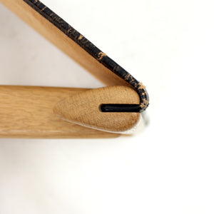 Oak and leather folding stool by Östen Kristiansson for Luxus, 1960s