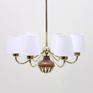 6-light ceiling lamp, attributed to ASEA, 1950s