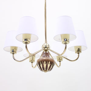 6-light ceiling lamp, attributed to ASEA, 1950s
