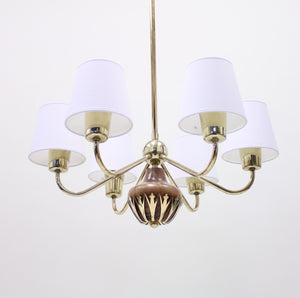 6-light ceiling lamp, attributed to ASEA, 1950s