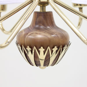 6-light ceiling lamp, attributed to ASEA, 1950s