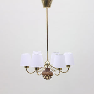 6-light ceiling lamp, attributed to ASEA, 1950s