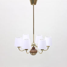Load image into Gallery viewer, 6-light ceiling lamp, attributed to ASEA, 1950s