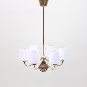 6-light ceiling lamp, attributed to ASEA, 1950s