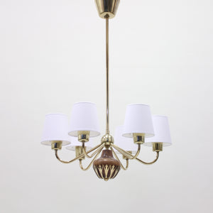 6-light ceiling lamp, attributed to ASEA, 1950s