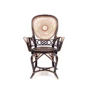 Vintage rattan and wicker arm chair, 1970s