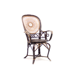 Vintage rattan and wicker arm chair, 1970s