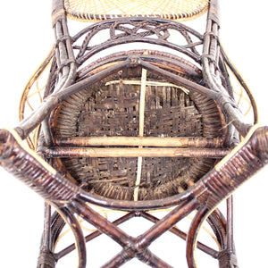 Vintage rattan and wicker arm chair, 1970s